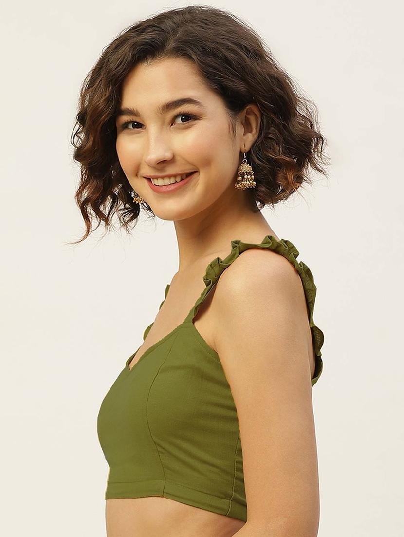 women green sweetheart neck blouse - 20259315 - Standard Image - 1