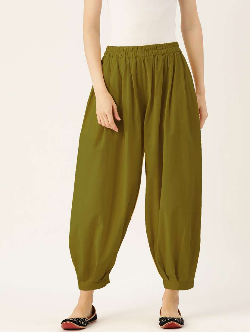 olive green cotton salwar