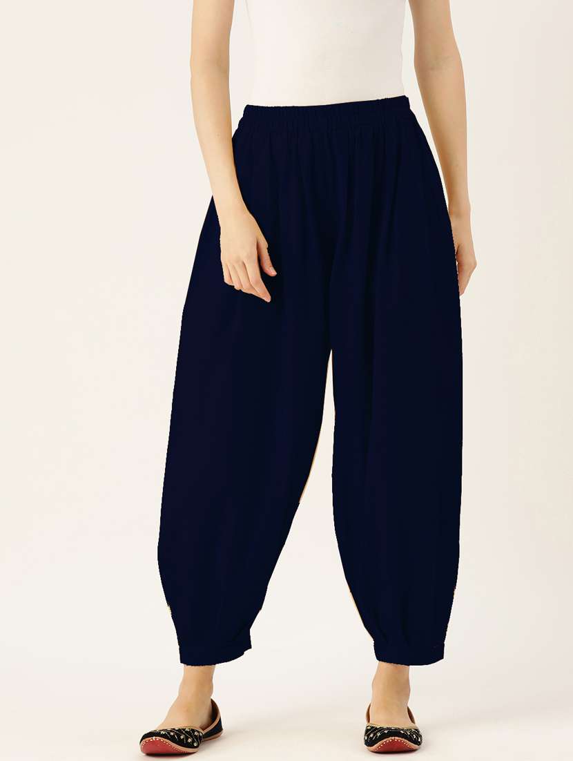 solid elasticated cotton made afghani salwar