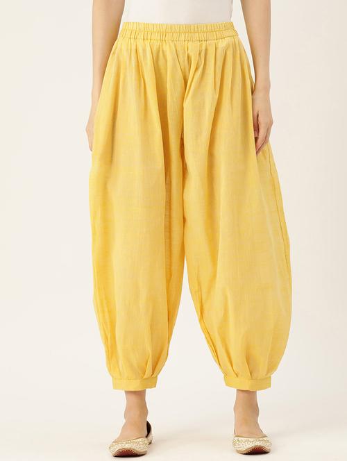 yellow cotton salwar salwars - 20259357 -  Standard Image - 0