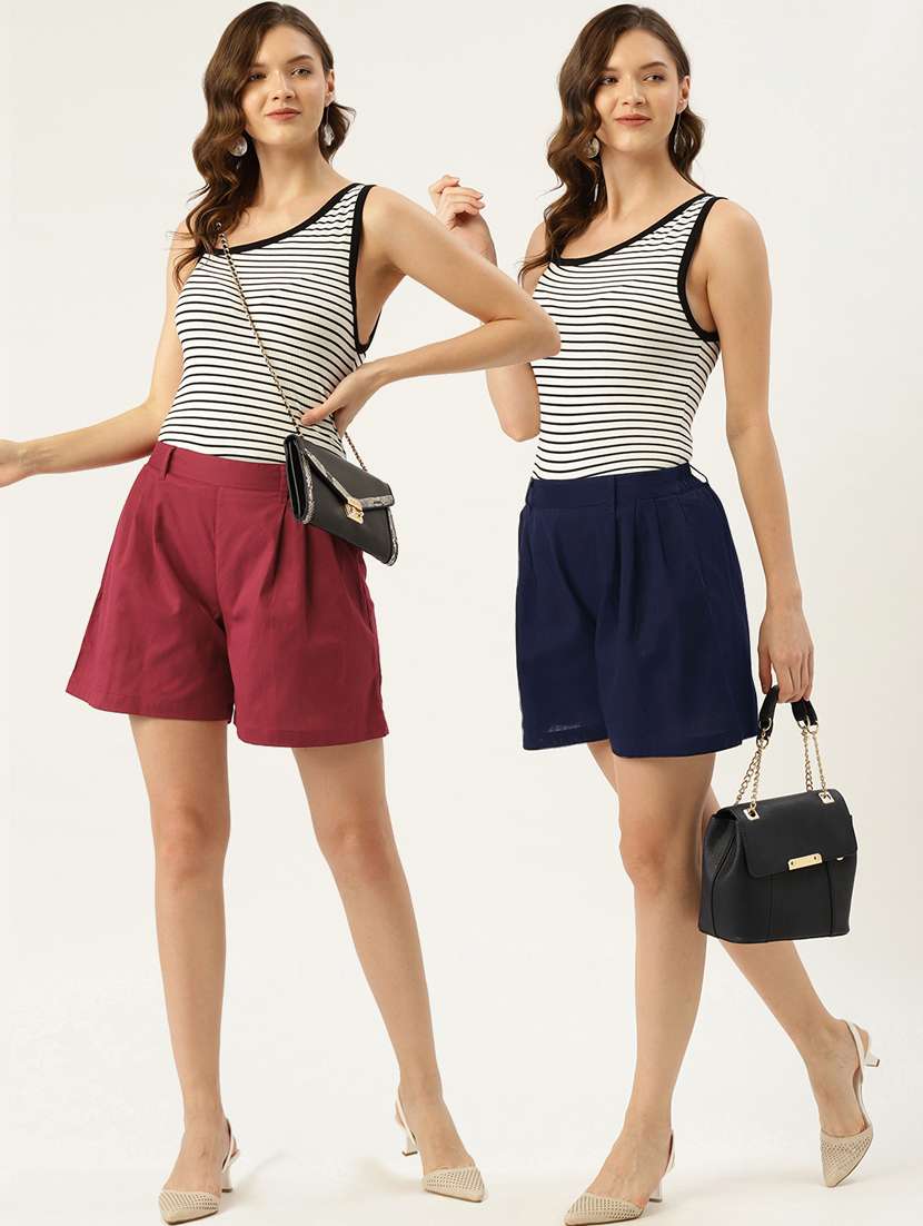 pack of 2 multi colored solid short