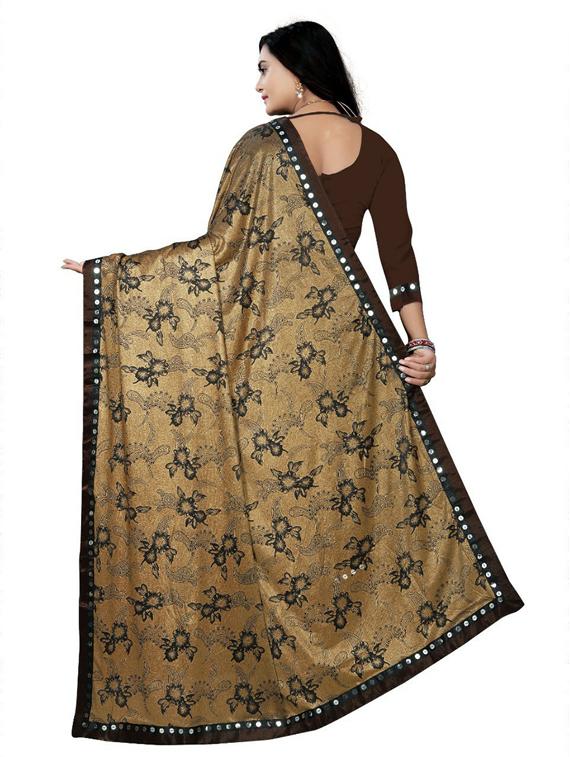 women's floral brown colored saree with blouse - 20260908 -  Standard Image - 1