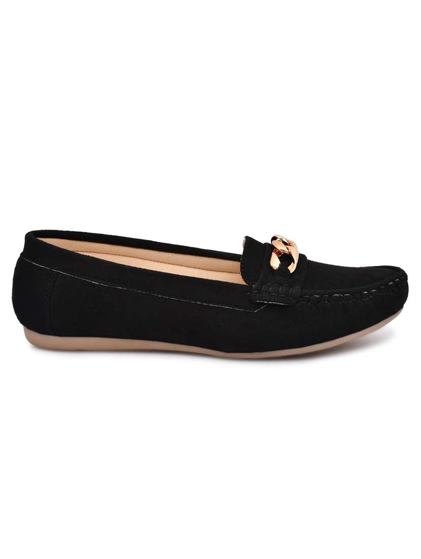 women black gold chain slip on loafer - 20261275 -  Standard Image - 1