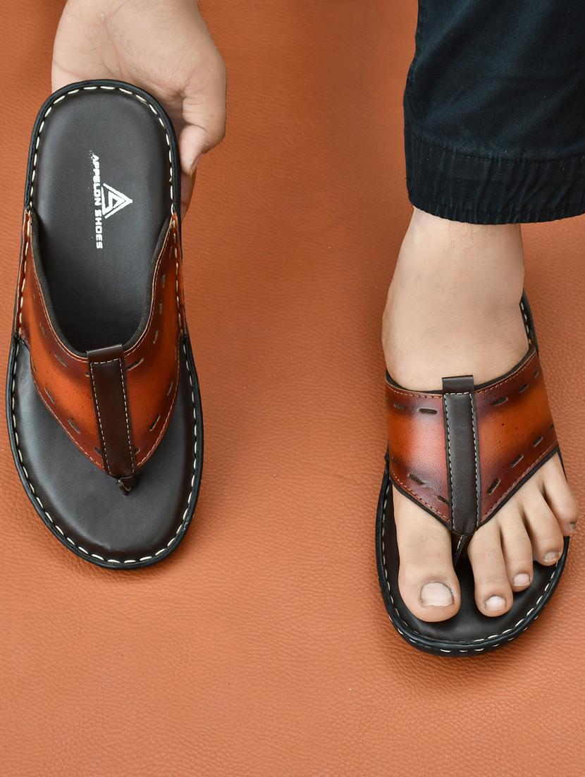 men tan slip on slipper - 20261288 - Standard Image - 4