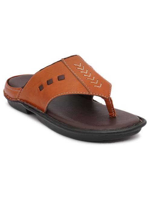 men tan slip on slipper - 20261289 -  Standard Image - 0