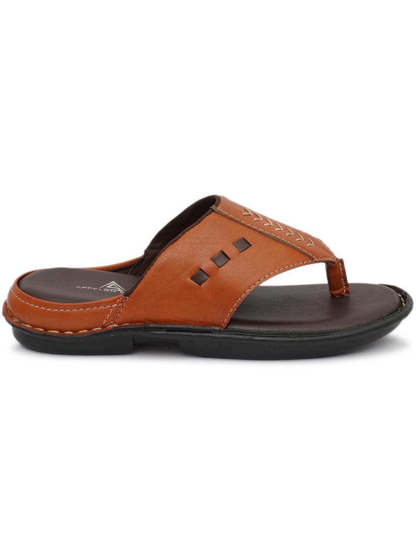 men tan slip on slipper - 20261289 -  Standard Image - 1