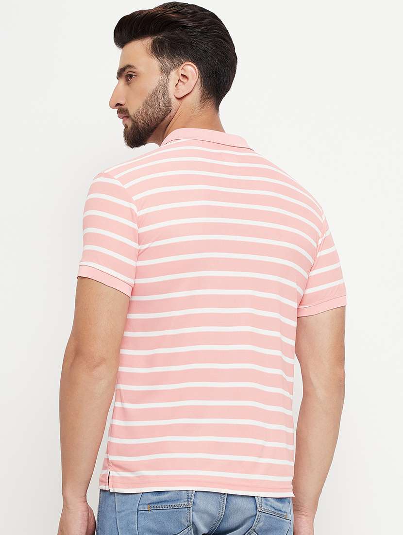 men pink solid polyester regular t-shirt - 20261361 -  Standard Image - 1
