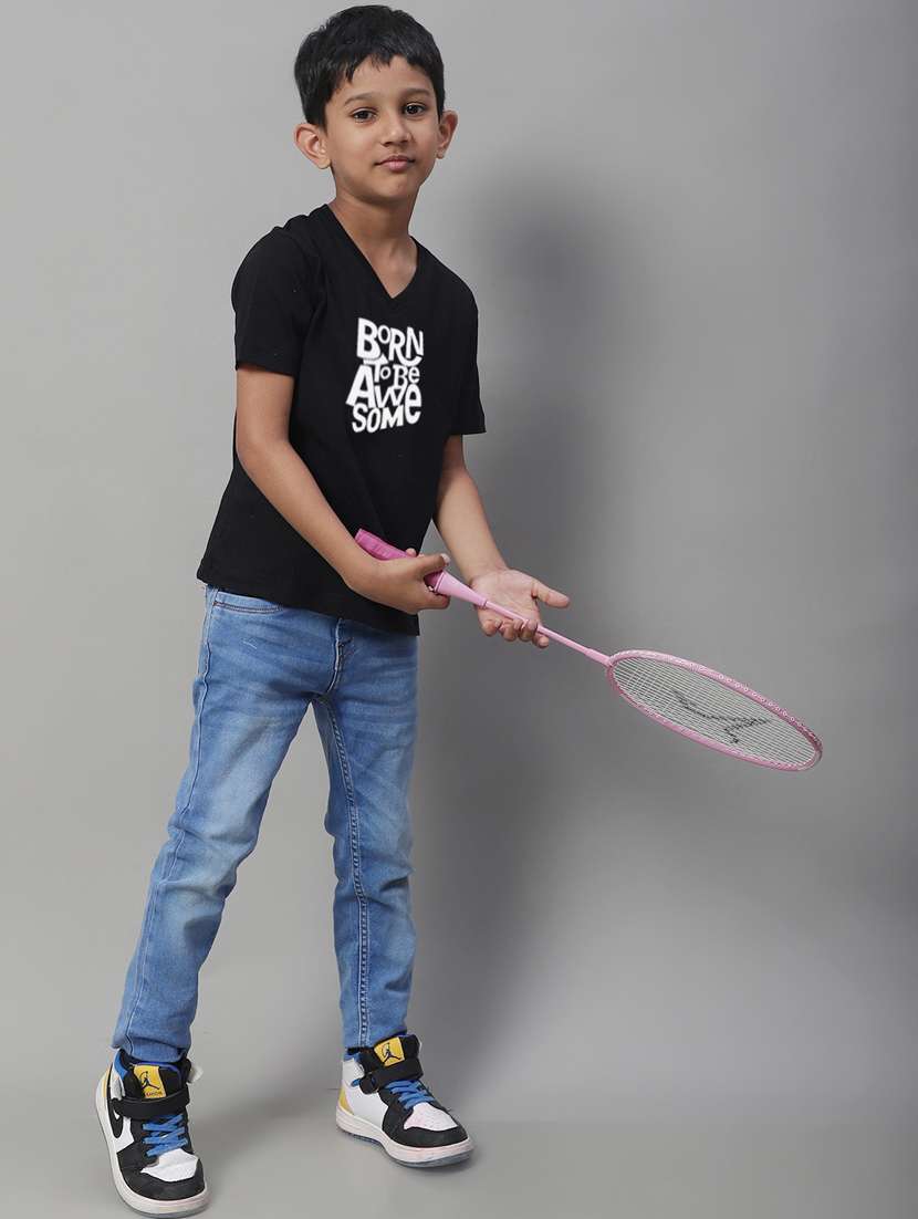 boys v-neck typographic printed t-shirt - 20261473 -  Standard Image - 4