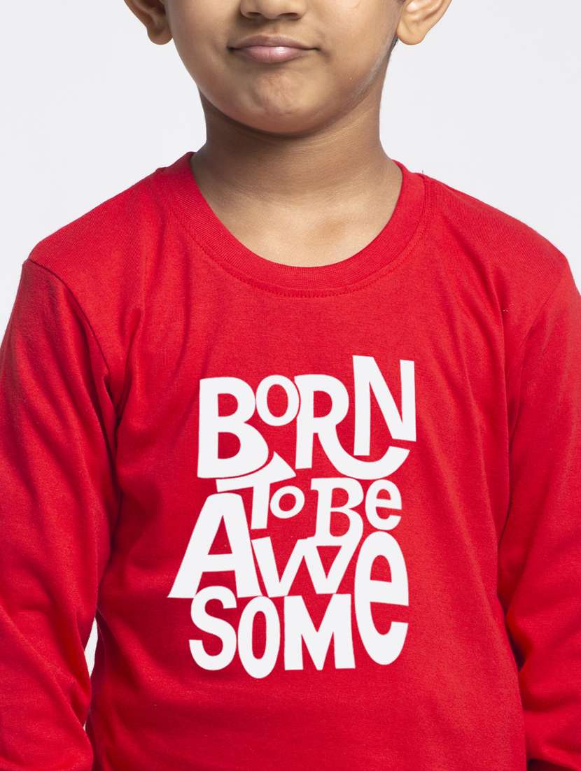 boys round neck typographic print t-shirt - 20261495 -  Standard Image - 4