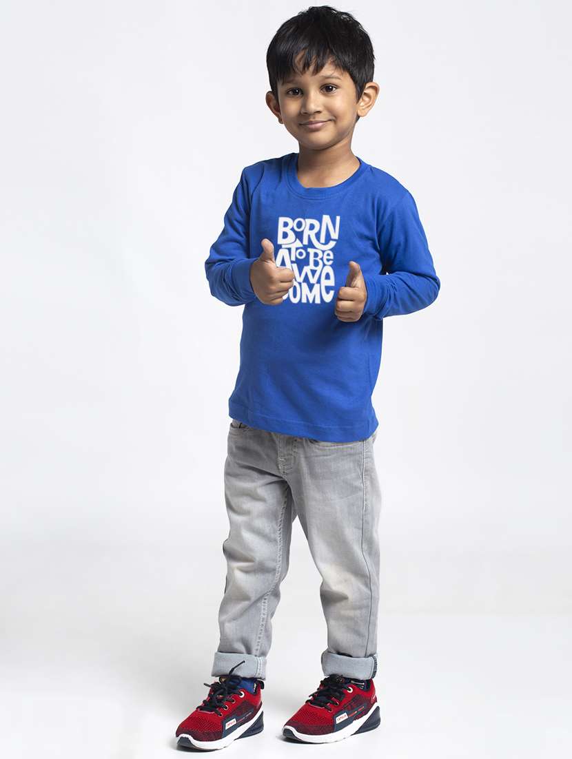 boys round neck typographic print t-shirt - 20261496 -  Standard Image - 1