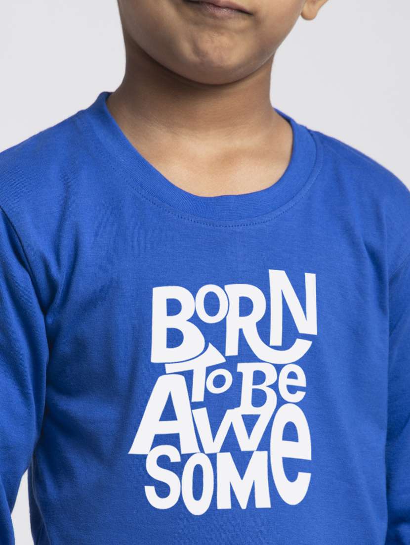boys round neck typographic print t-shirt - 20261496 -  Standard Image - 4