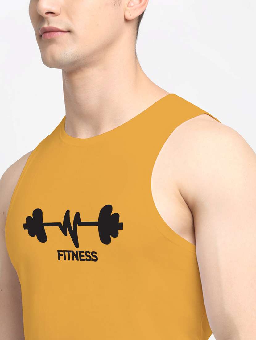 men graphic print cotton vest - 20261948 -  Standard Image - 4