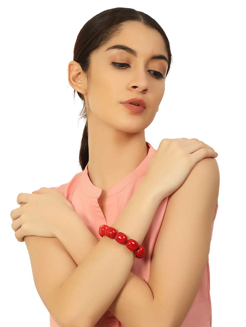 red plastic bangle bracelets - 20262100 - Standard Image - 4