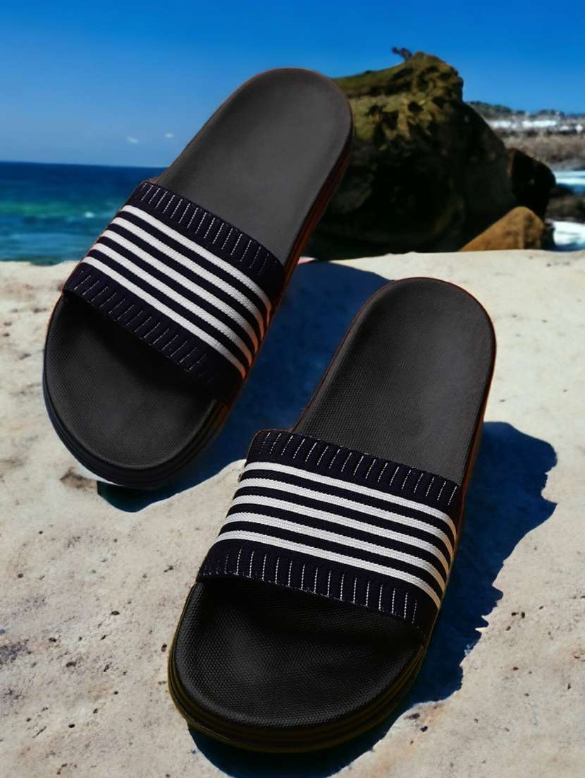 kapyansh striped slides for women