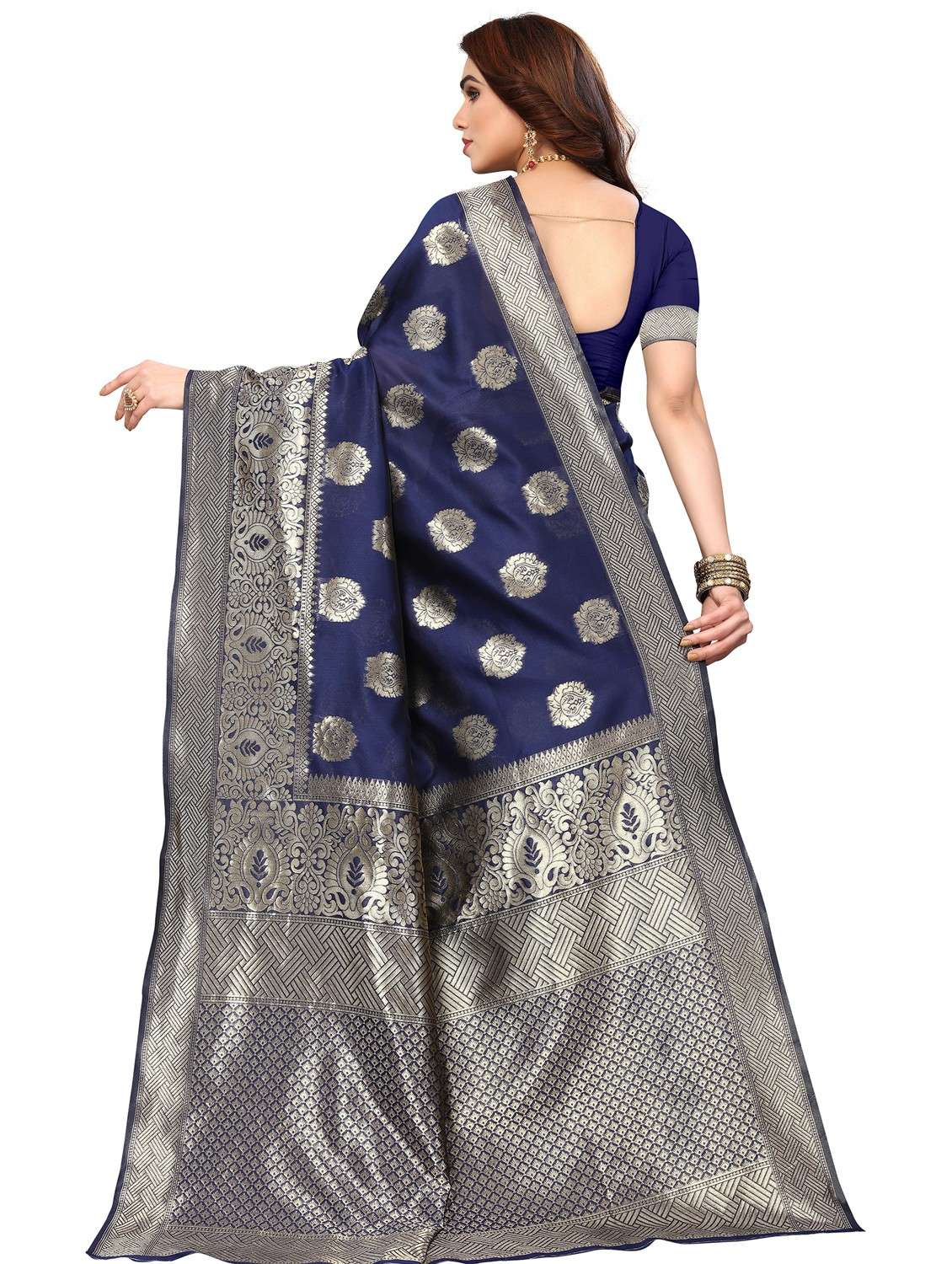 women's banarasi saree with blouse - 20264443 - Standard Image - 1