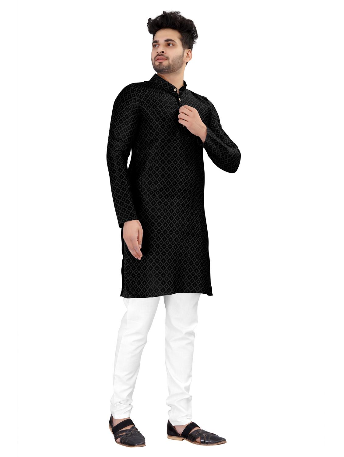 men geometric kurta pyjama ethnic wear set - 20264583 -  Standard Image - 1