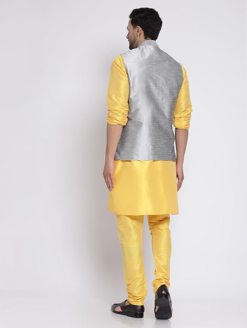 men solid kurta pyjama ethnic jacket set - 20265791 - Standard Image - 4