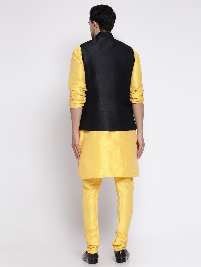 men solid kurta pyjama ethnic jacket set - 20265796 - Standard Image - 4