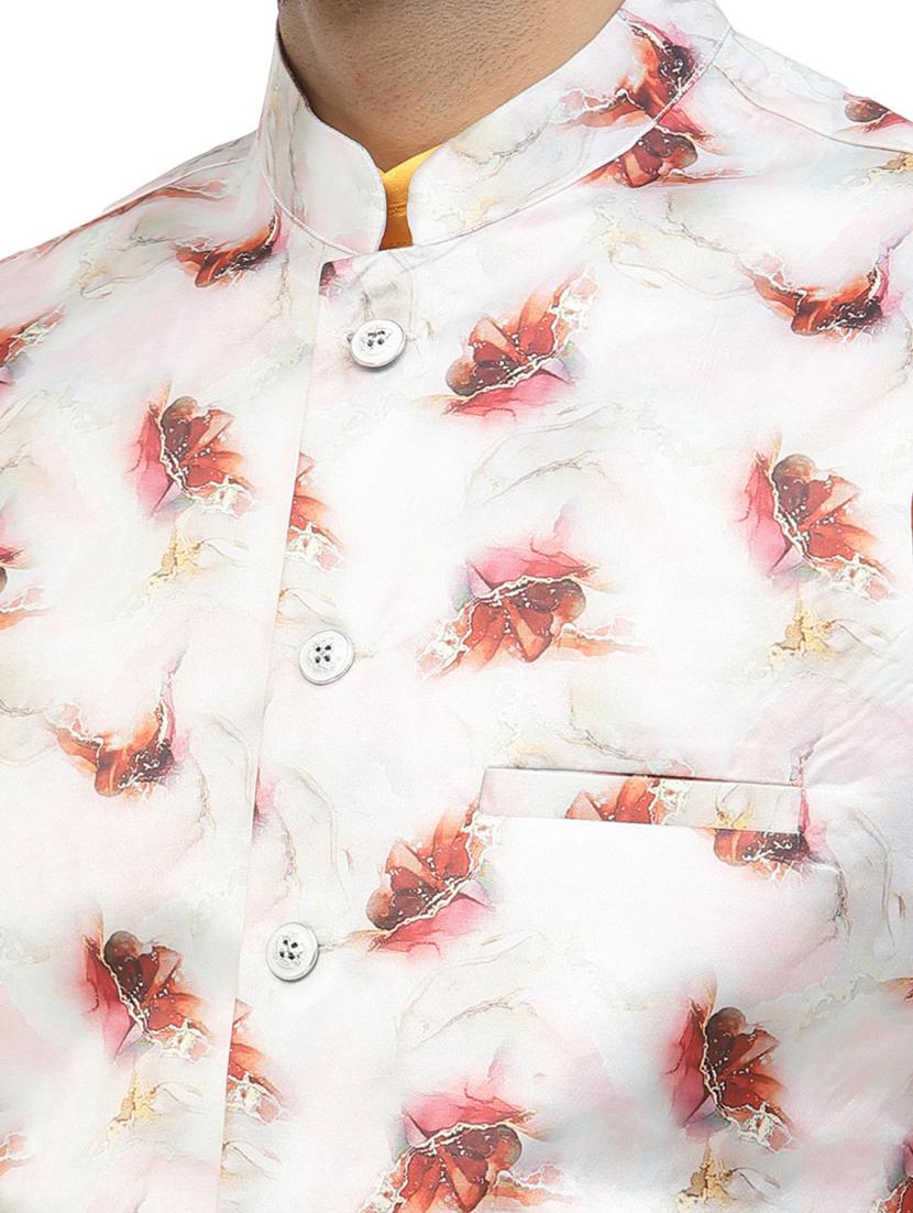 men floral kurta pyjama ethnic jacket set - 20265805 - Standard Image - 4