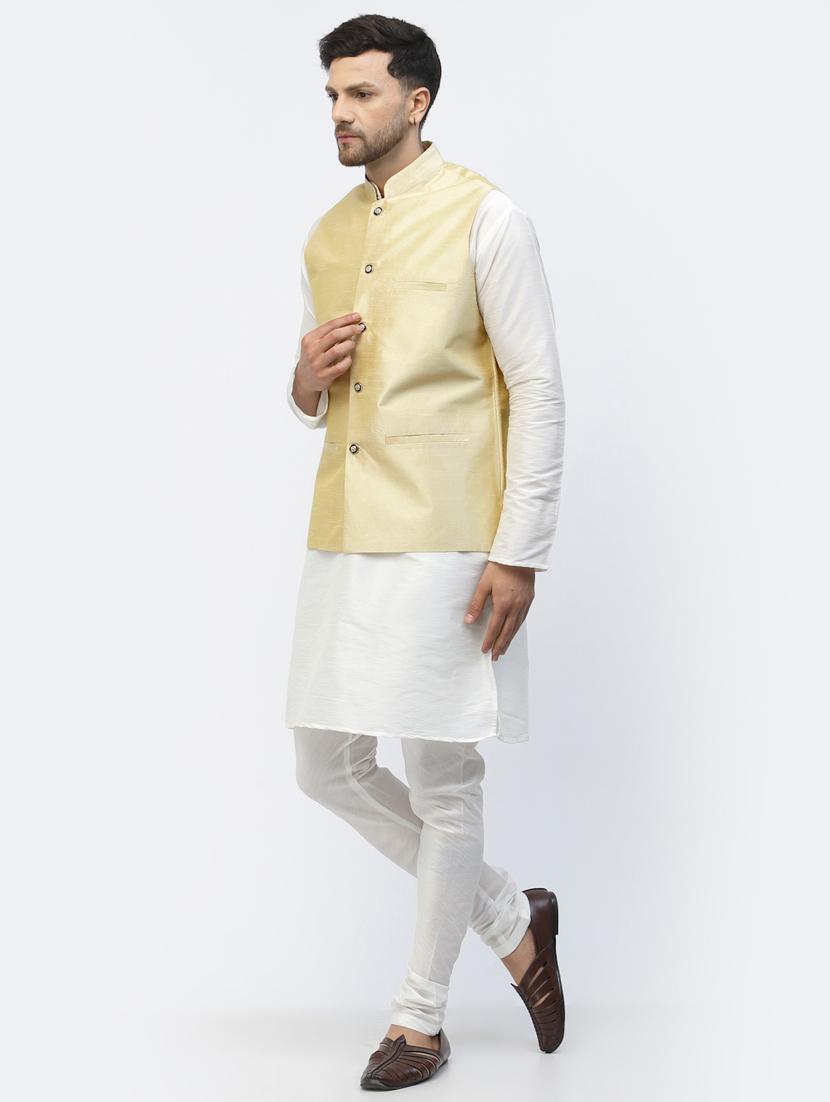 men solid kurta pyjama ethnic jacket set - 20265959 - Standard Image - 1