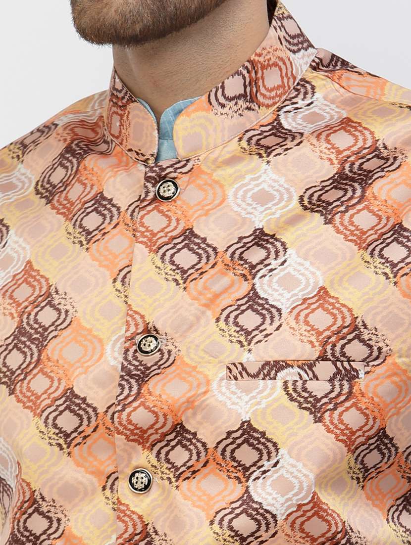 men block print kurta pyjama ethnic wear set - 20265970 -  Standard Image - 4