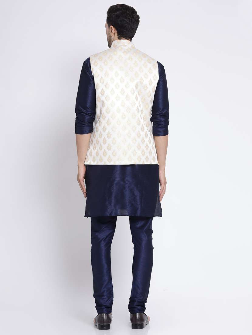 men embroidered kurta pyjama ethnic jacket set - 20266025 -  Standard Image - 4