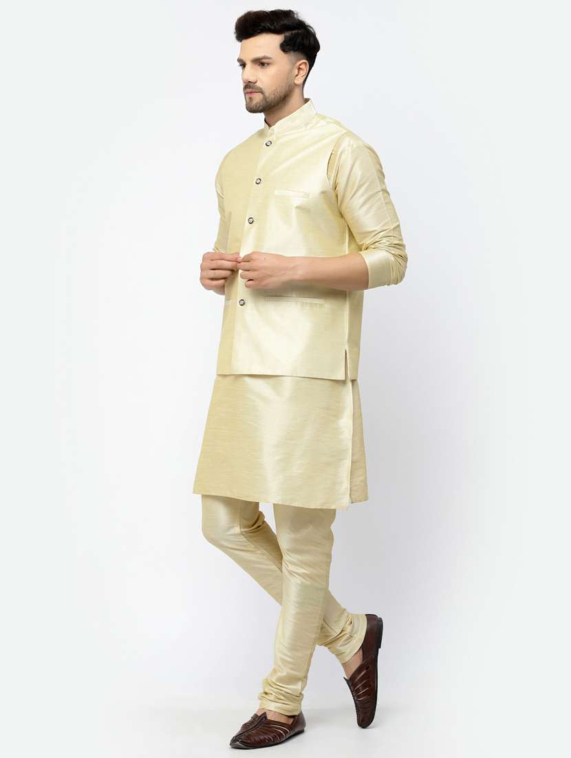 men solid kurta pyjama ethnic jacket set - 20266072 -  Standard Image - 1