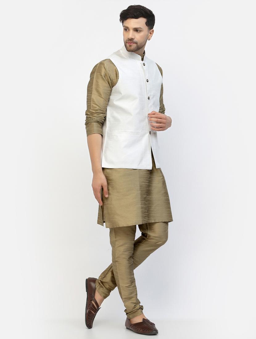 men solid kurta pyjama ethnic jacket set - 20266074 - Standard Image - 1