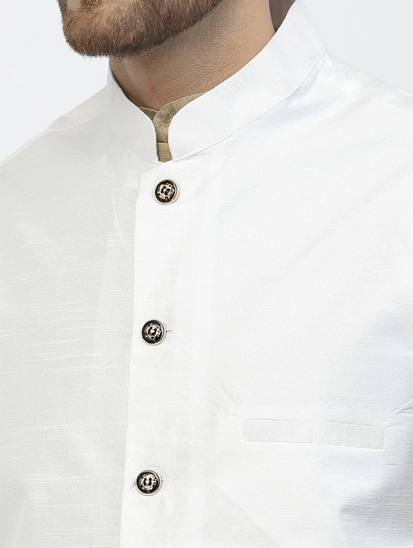 men solid kurta pyjama ethnic jacket set - 20266074 - Standard Image - 4