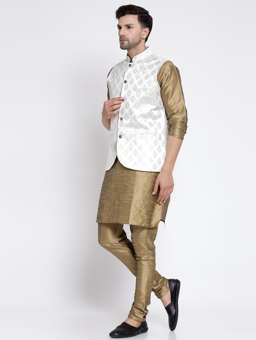 men embroidered kurta pyjama ethnic jacket set - 20266080 - Standard Image - 1