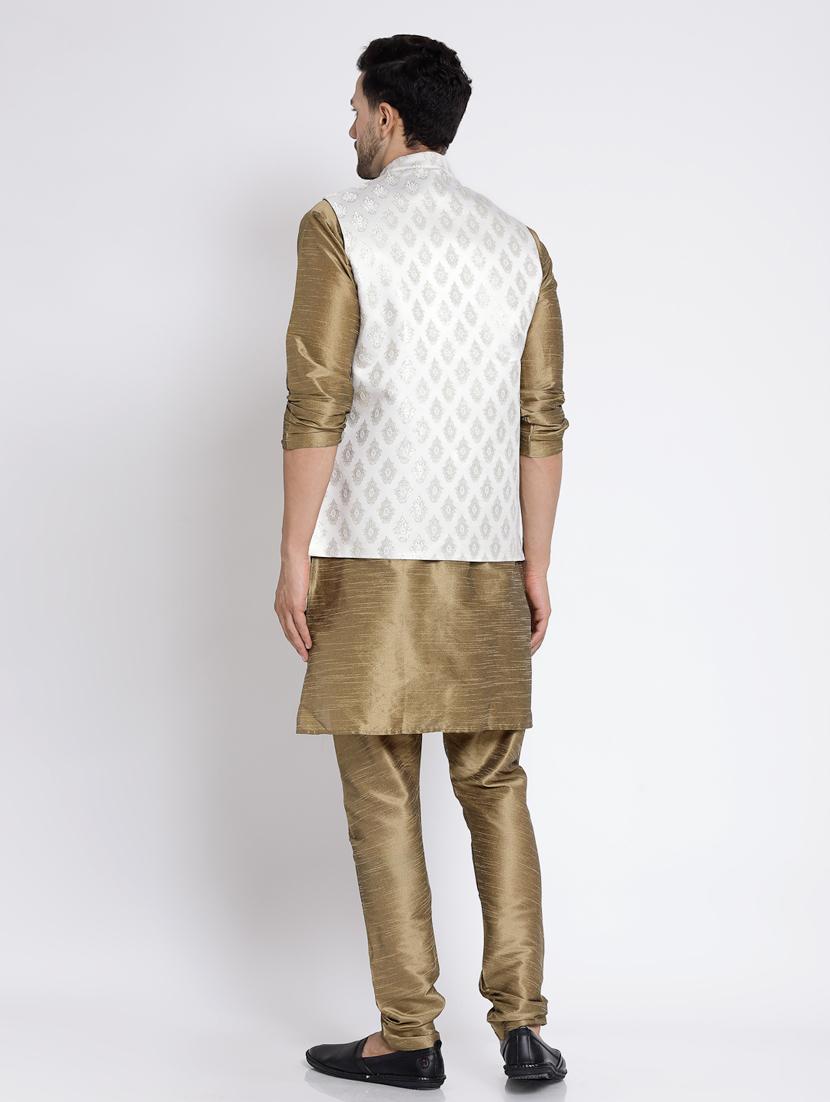 men embroidered kurta pyjama ethnic jacket set - 20266080 - Standard Image - 4