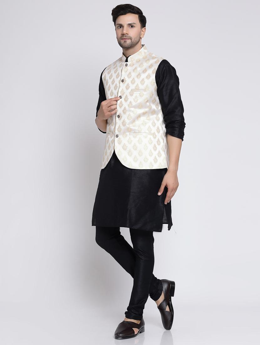 men embroidered kurta pyjama ethnic jacket set - 20266101 - Standard Image - 1