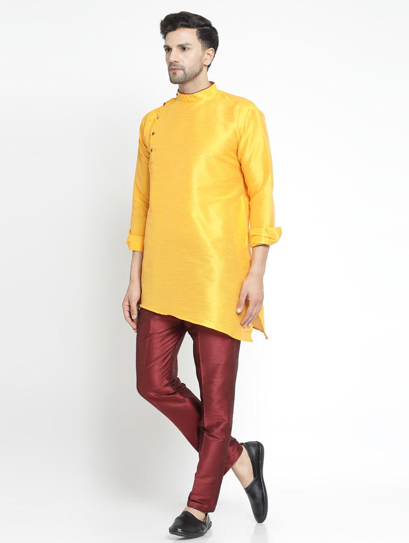 men solid kurta pyjama ethnic set - 20266106 -  Standard Image - 1