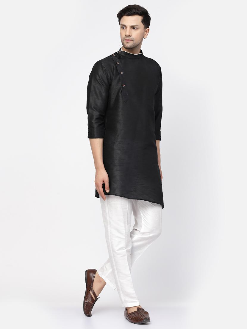 men solid kurta pyjama ethnic set - 20266131 - Standard Image - 1