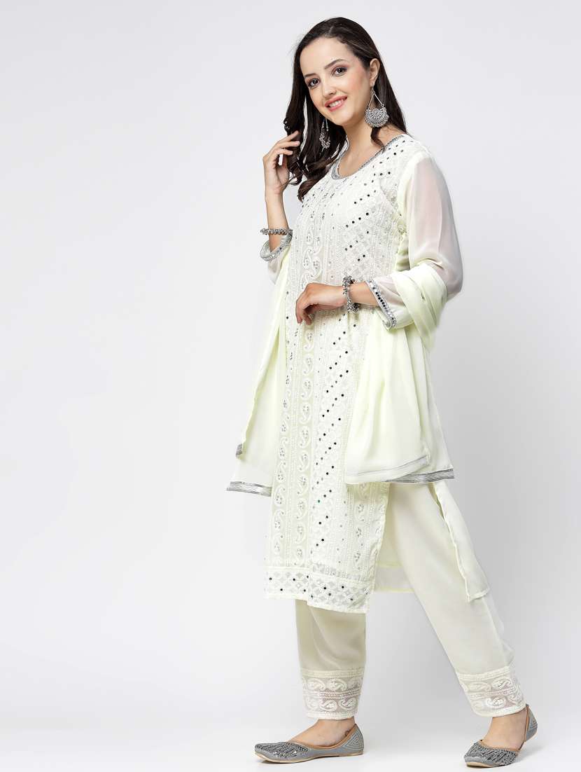 cream colored kurta pant set - 20266231 -  Standard Image - 1