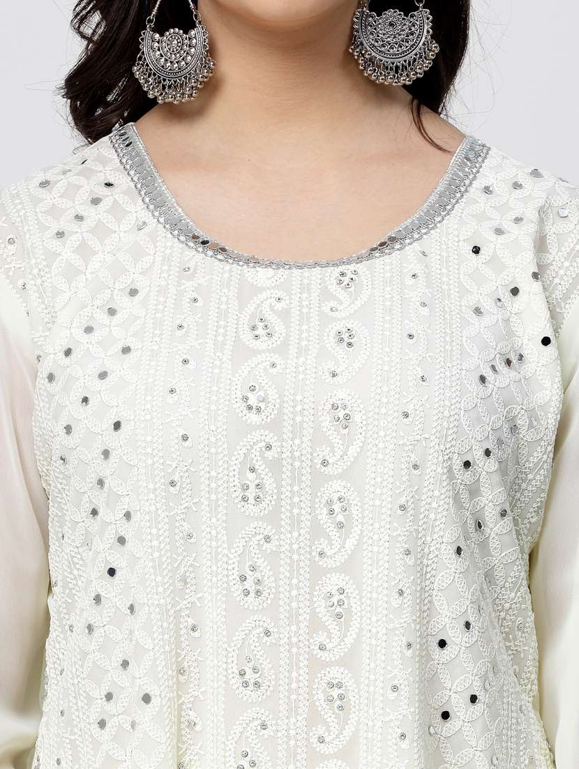 cream colored kurta pant set - 20266231 -  Standard Image - 4