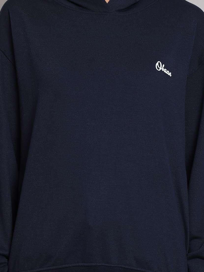 women solid hooded long sleeve sweatshirt - 20266264 - Standard Image - 4