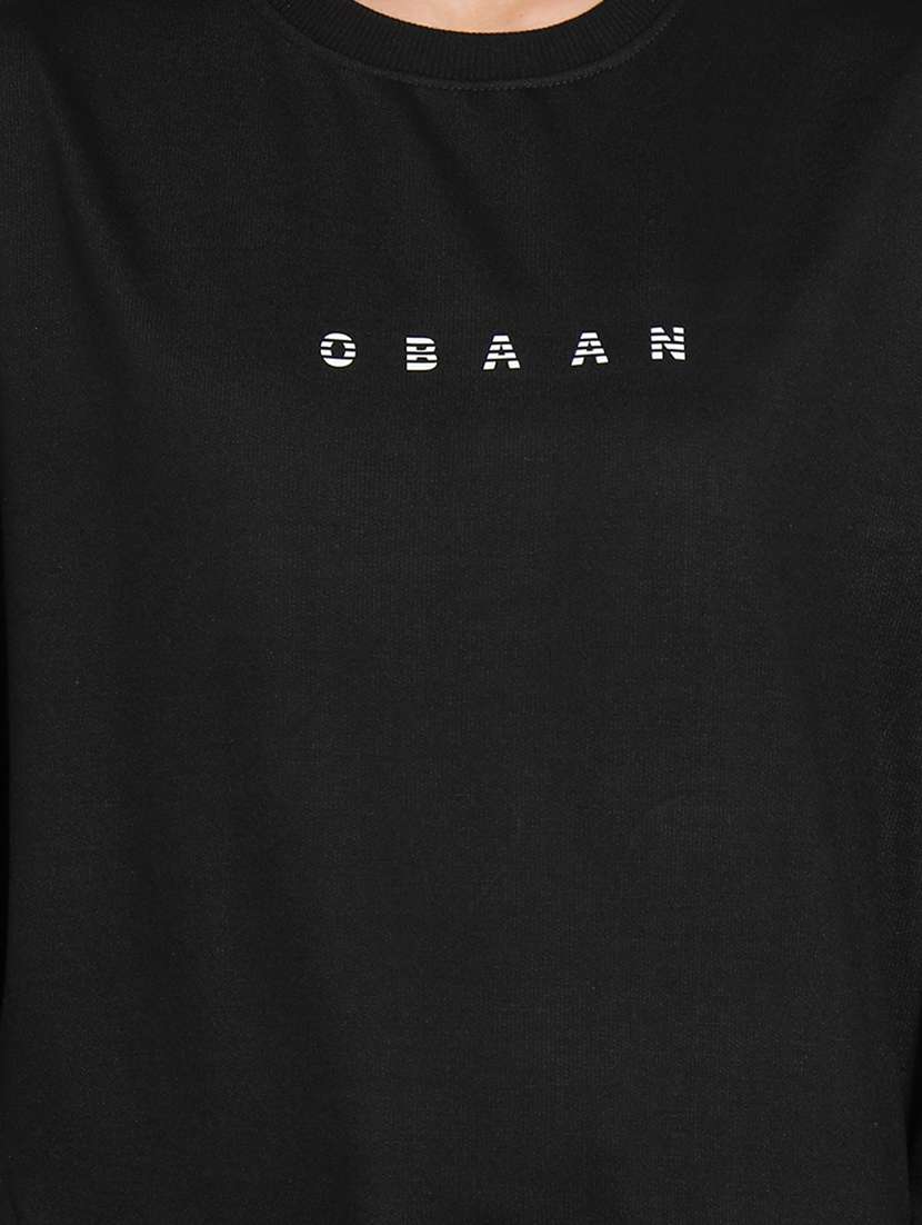 women black typographic chest print sweatshirt - 20266266 - Standard Image - 4