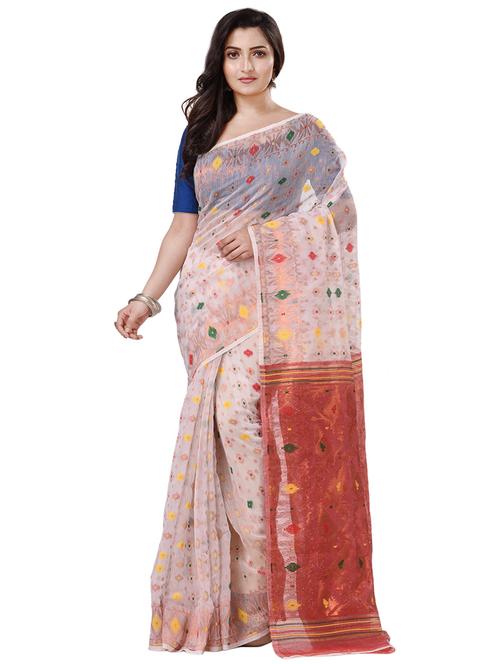 women's self design white colored saree with blouse - 20266300 - Standard Image - 0