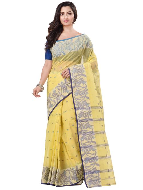 women's self design mellow yellow colored saree with blouse - 20266302 - Standard Image - 0