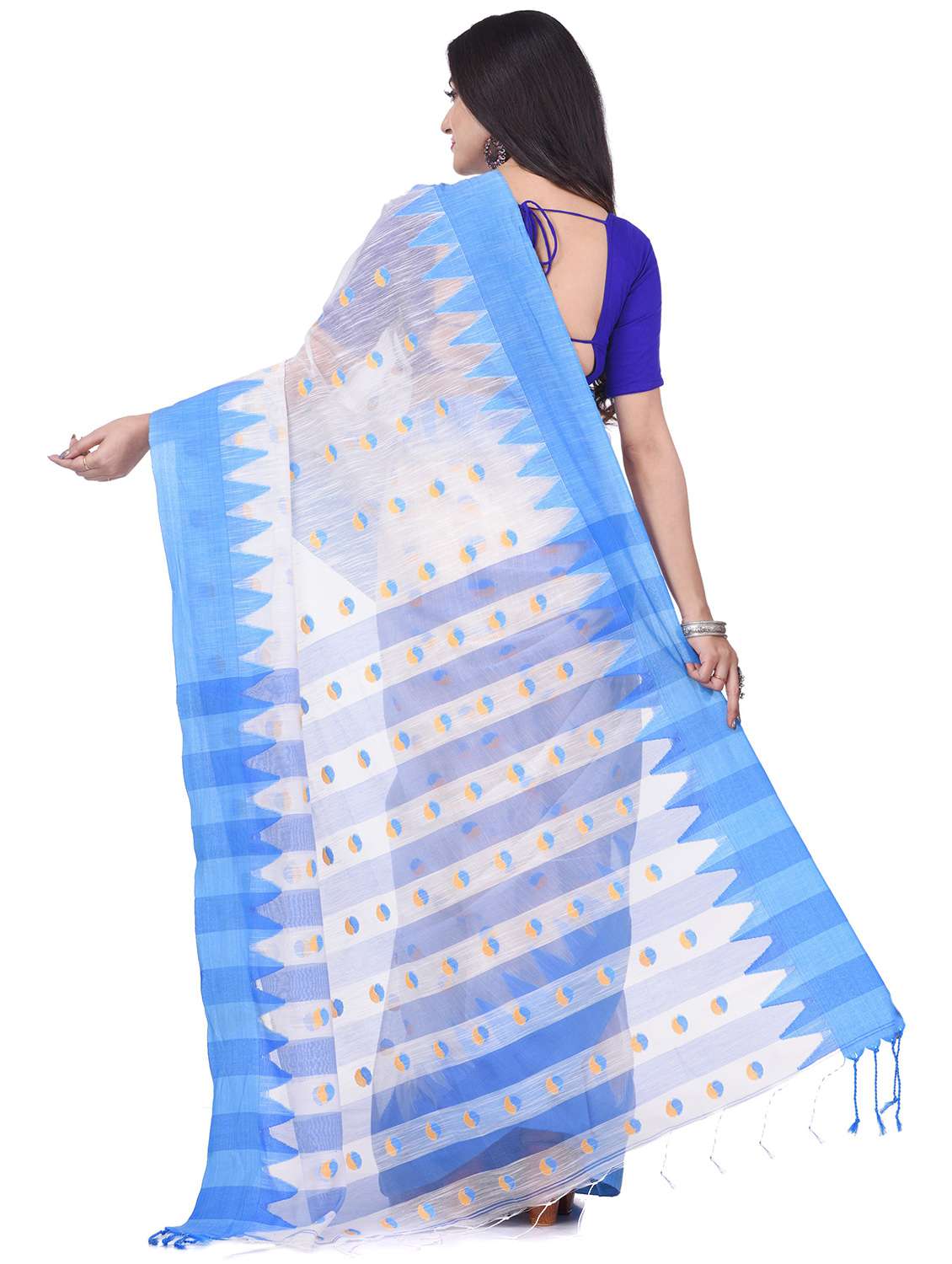 women's self design white colored saree with blouse - 20266308 -  Standard Image - 1