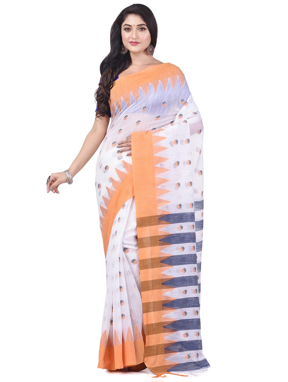 women's self design white colored saree with blouse - 20266309 - Zoom Image - 0