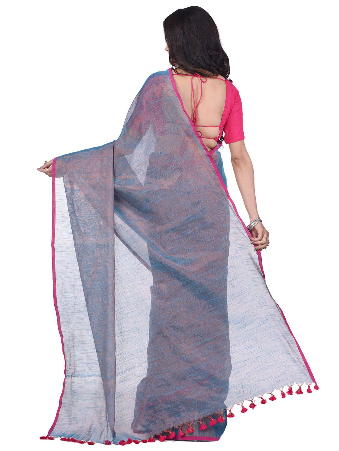 women's solid multi colored saree with blouse - 20266319 -  Standard Image - 1