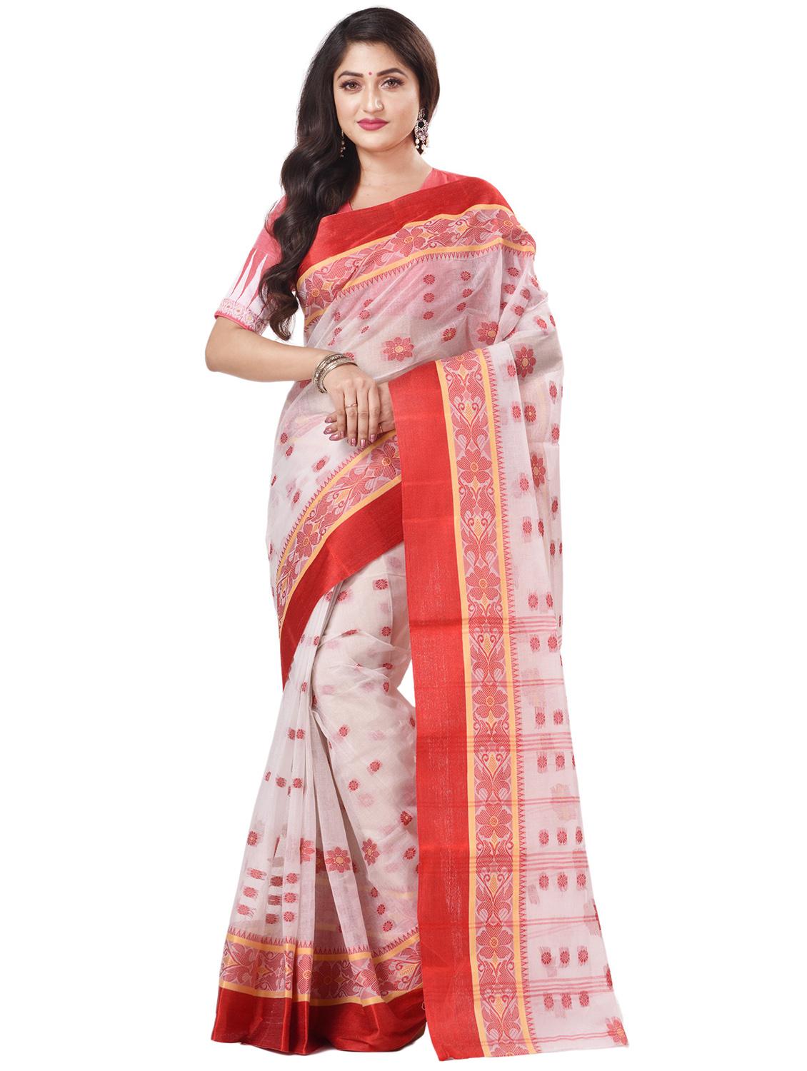 women's self design white colored saree with blouse - 20266327 - Zoom Image - 0