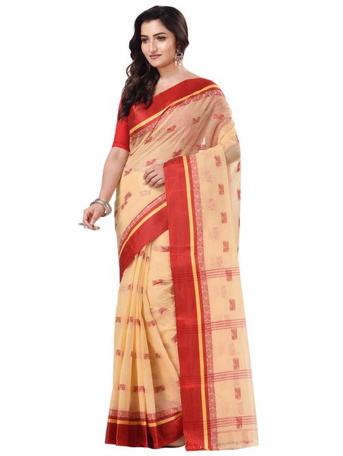 women's self design cream colored saree with blouse - 20266354 - Standard Image - 0