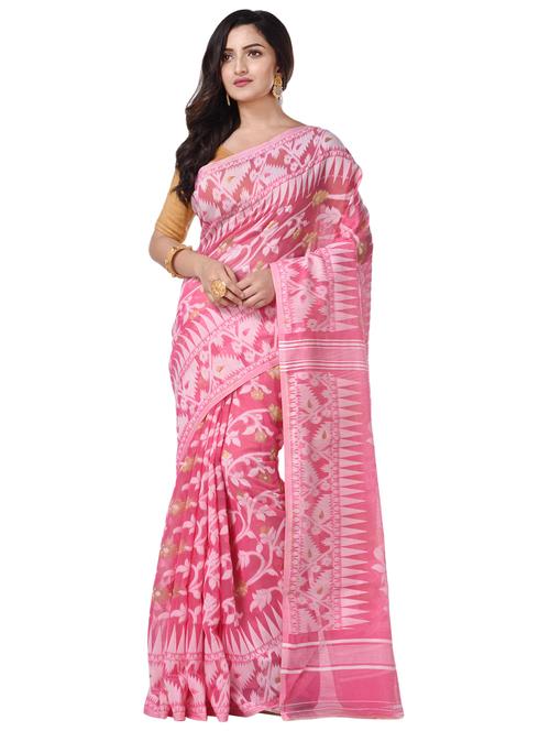 women's self design pink colored saree with blouse - 20266364 -  Standard Image - 0