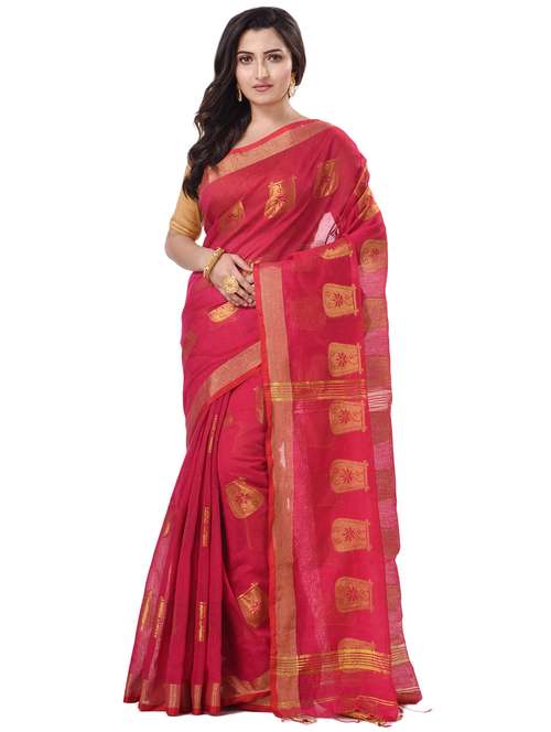 women's self design red colored saree with blouse - 20266367 - Standard Image - 0