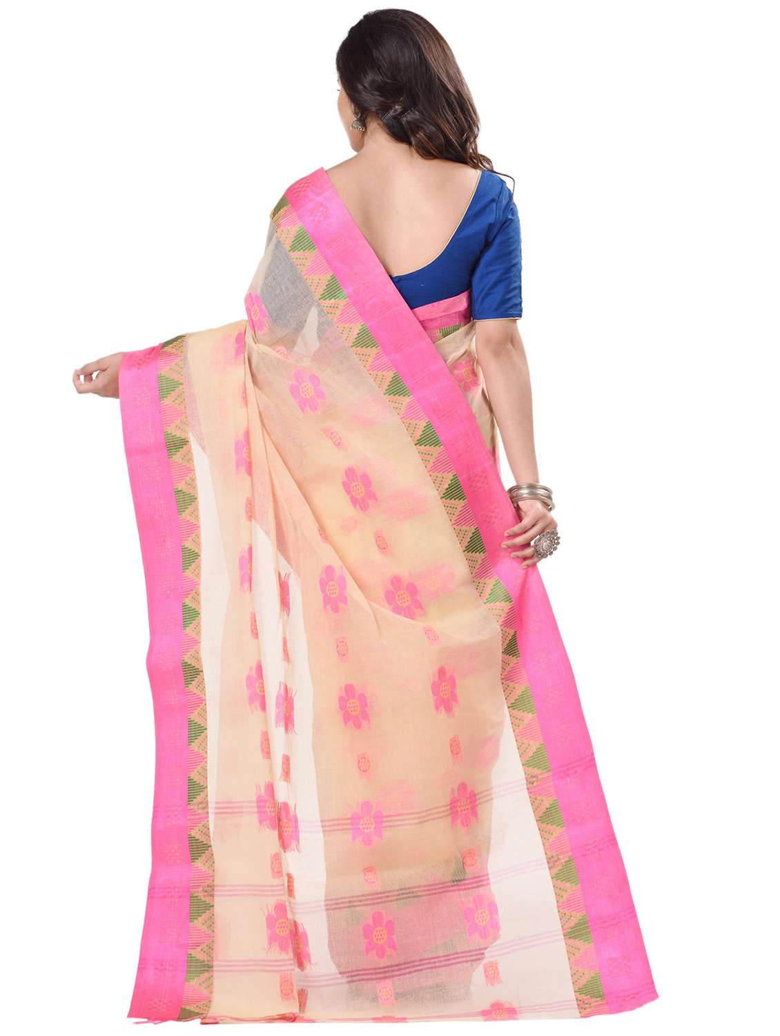 women's self design peach colored saree with blouse - 20266372 -  Standard Image - 1