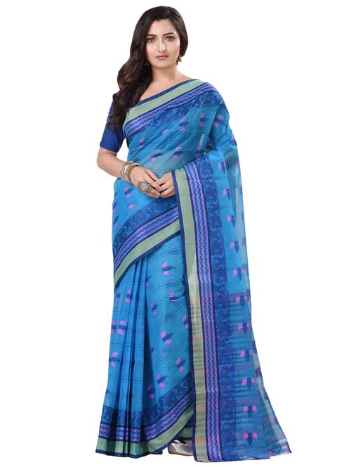 women's self design blue colored saree with blouse - 20266373 -  Standard Image - 0