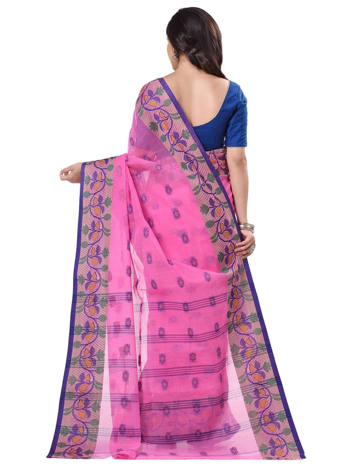 pink colored chanderi  saree with blouse - 20266379 -  Standard Image - 1